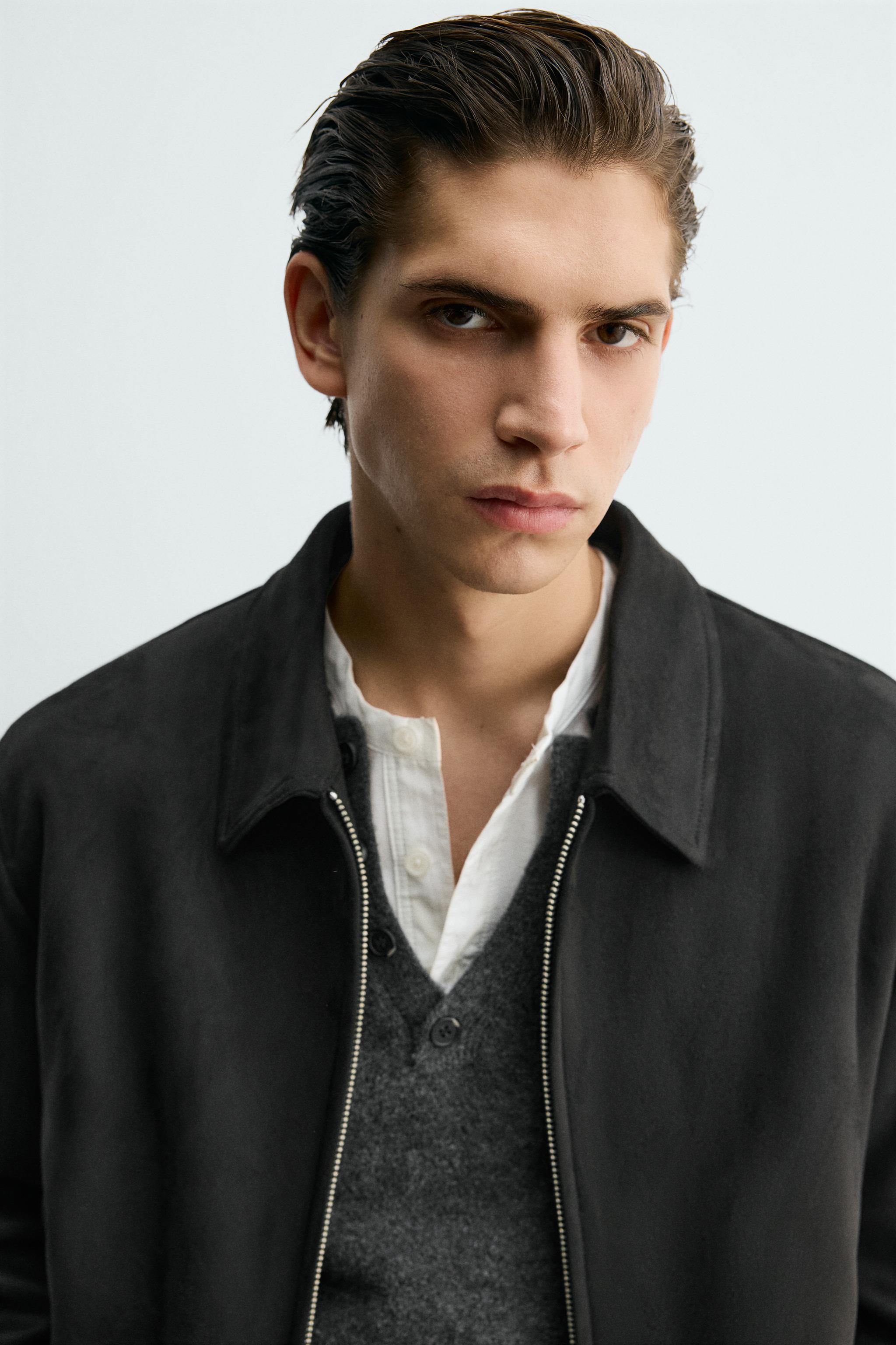 CROPPED FAUX SUEDE JACKET